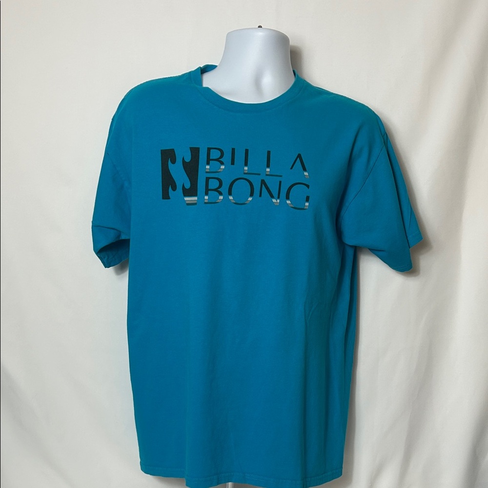 Billabong Men’s Size Large Blue Short Sleeve T-shirt Logo Graphic Front Cotton